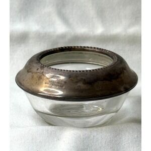 Vintage Frank M Whiting Open Salt Cellar with Sterling Silver Rim